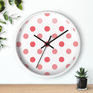Polka Dot Vibe Wall Clock - Red