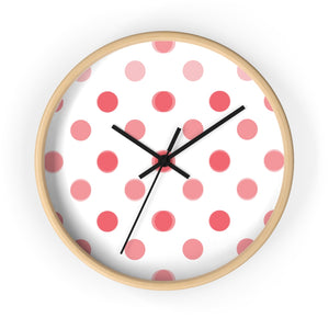 Polka Dot Vibe Wall Clock - Red