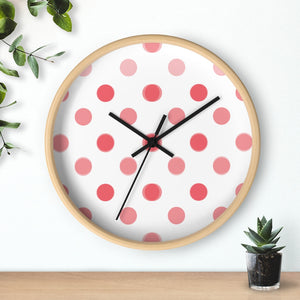 Polka Dot Vibe Wall Clock - Red
