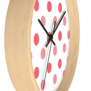 Polka Dot Vibe Wall Clock - Red