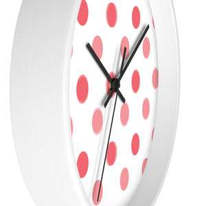 Polka Dot Vibe Wall Clock - Red